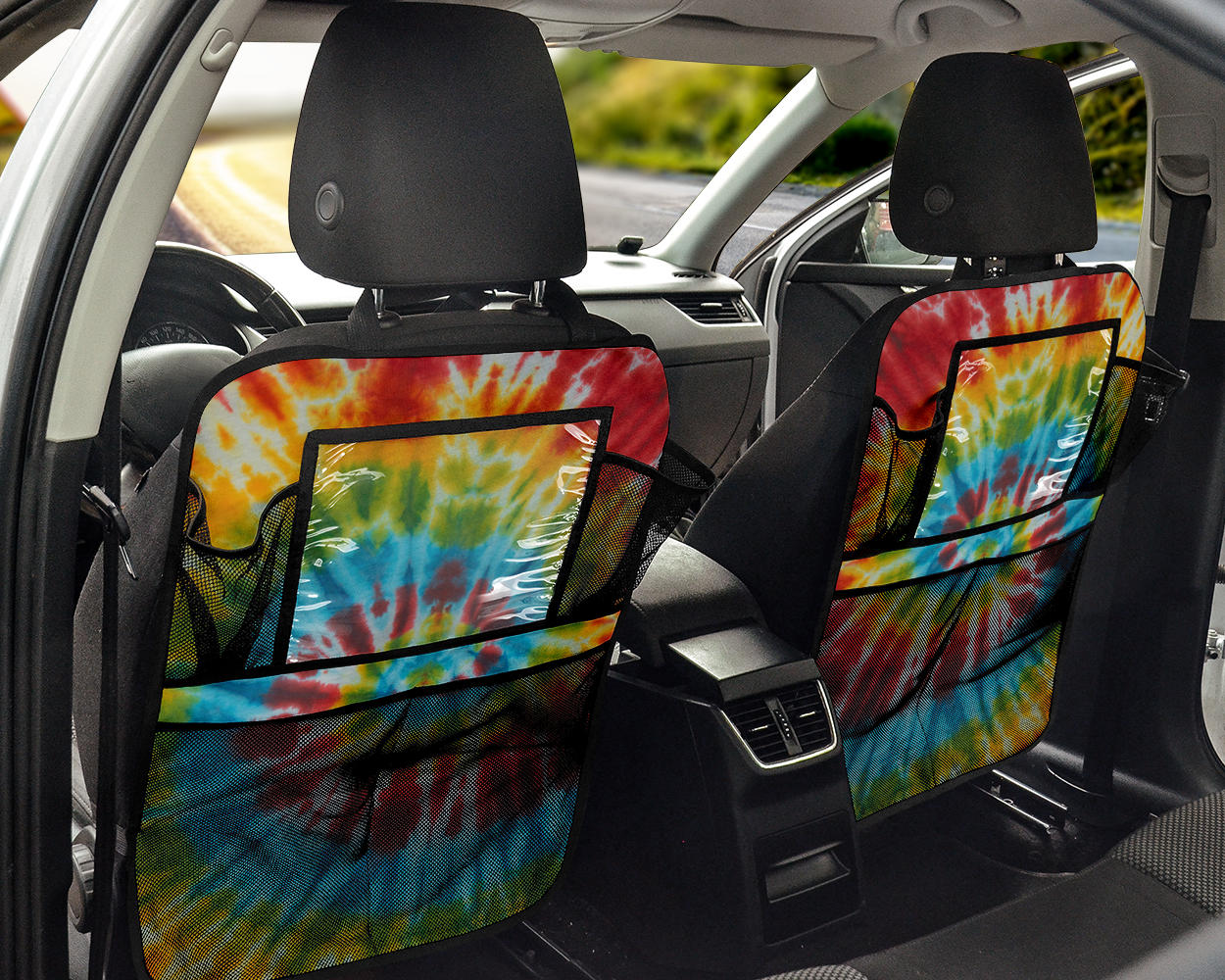 tie dye spiral care seat organizer