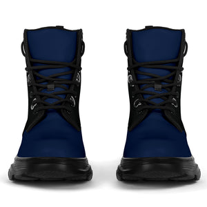 Navy Blue Bandana Chunky Boots