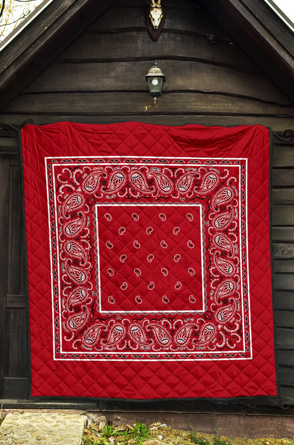 red bandana blanket