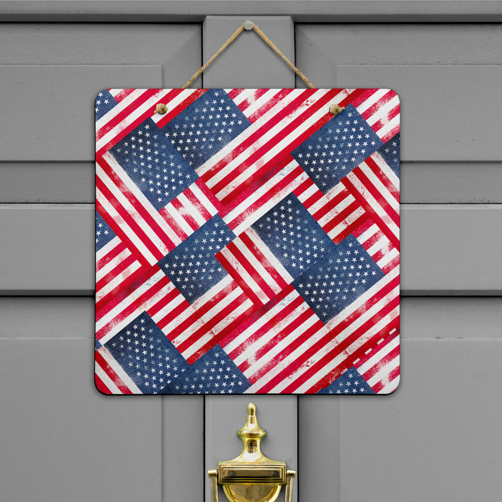 American Flag Door Signs