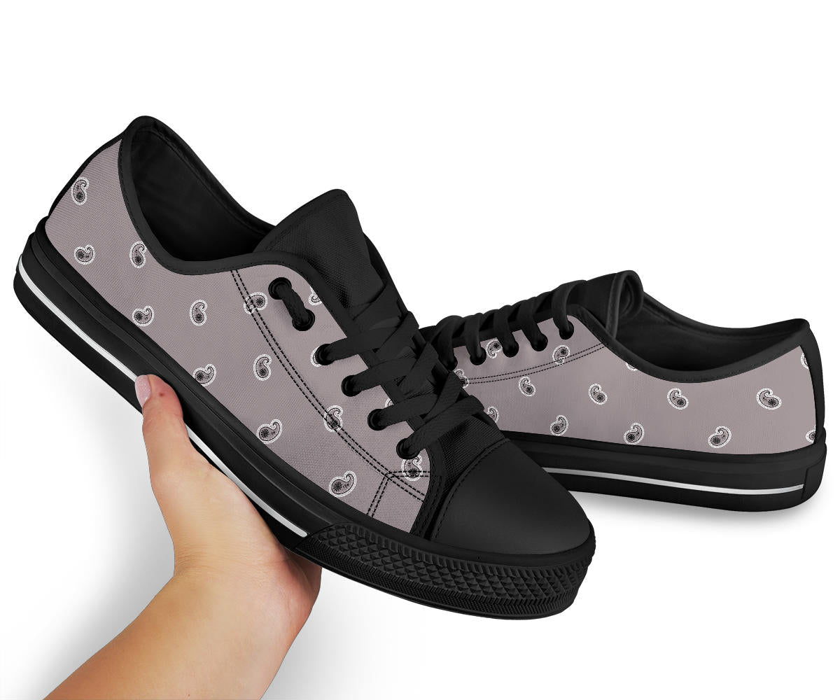 Canvas Low Top Sneakers - Classic Gray Paisley