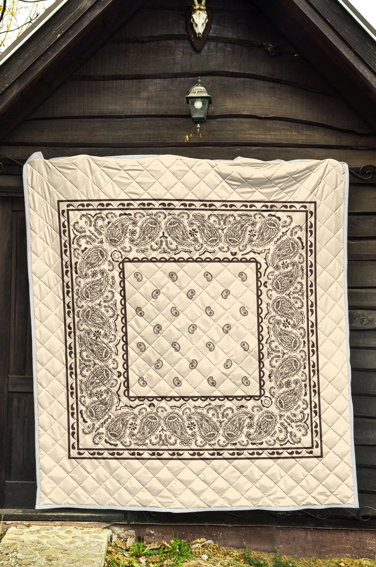 Cream and Brown Bandana Blankets