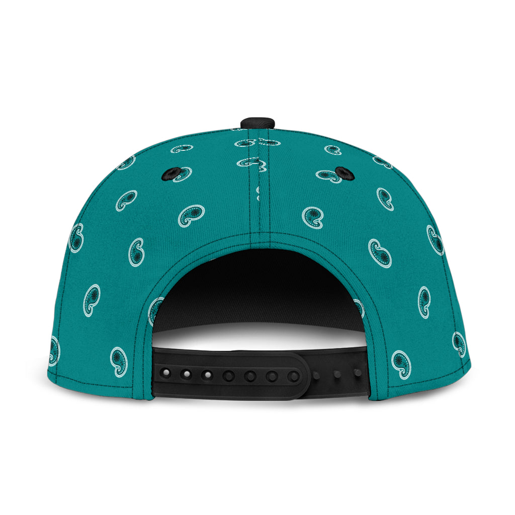 Teal Paisley Snapback Hat