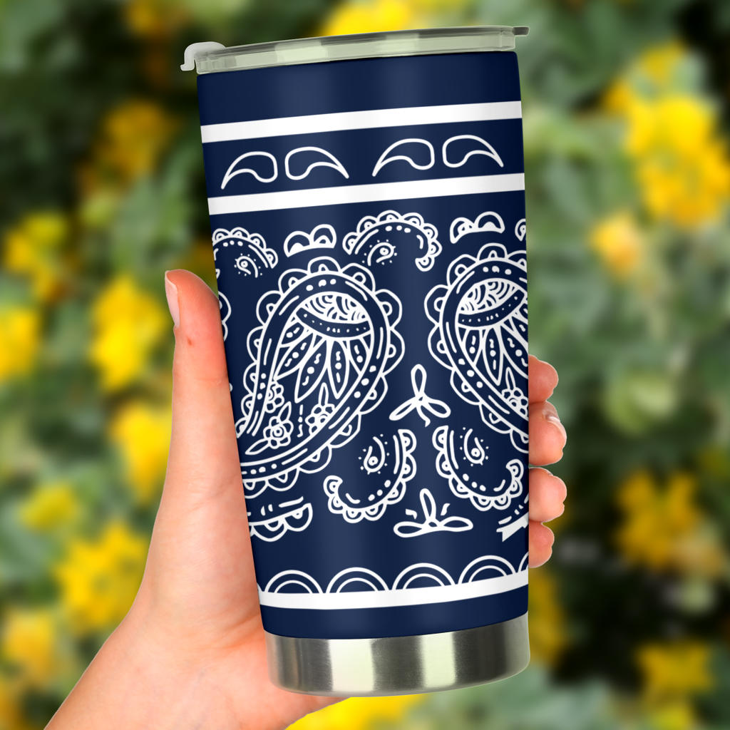 Navy Blue Bandana Tumblers