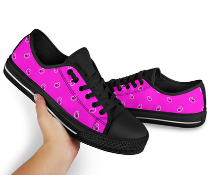 Canvas Low Top Sneakers - Abruptly Pink Paisley