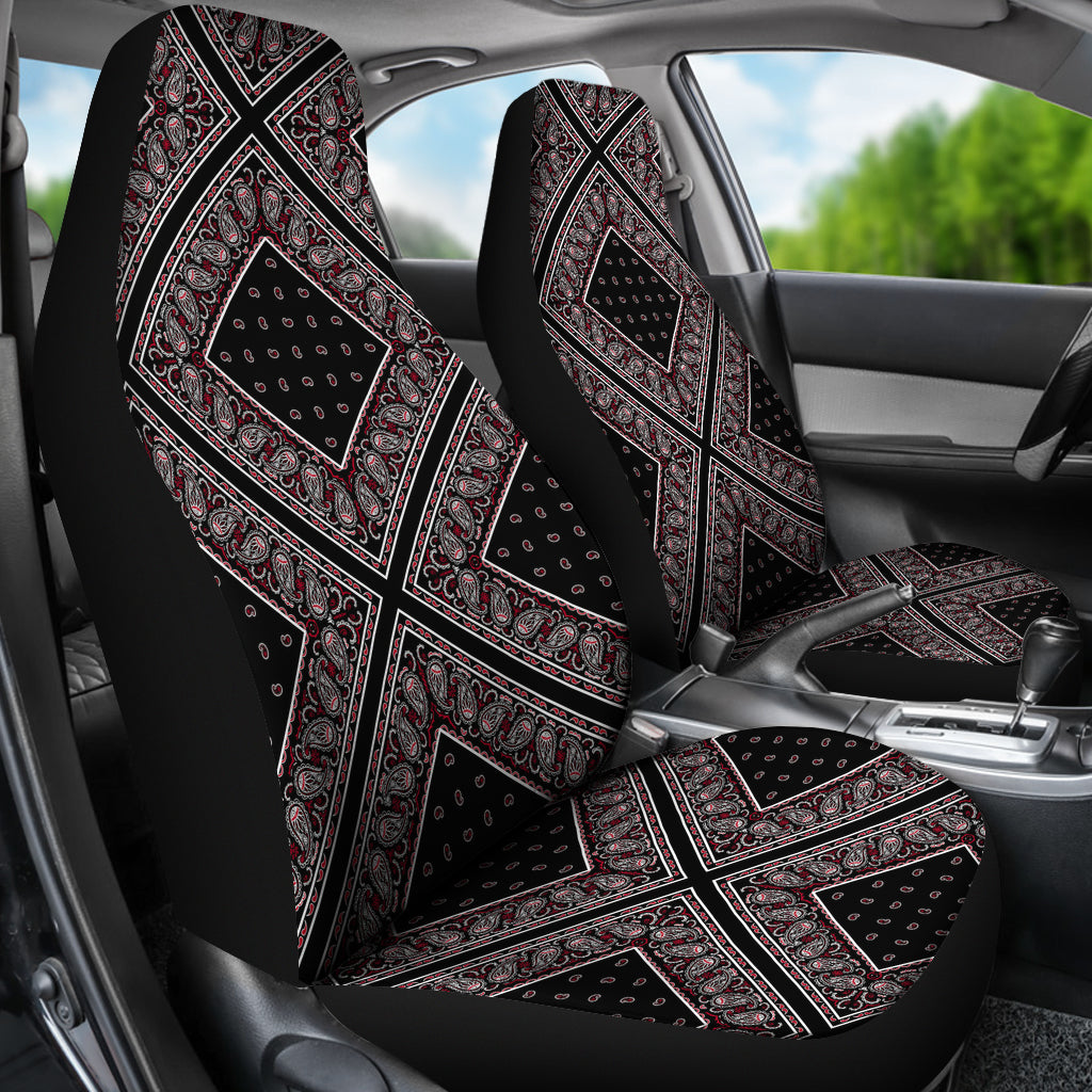 Wicked Black Bandana Car Seat Covers - Diamond