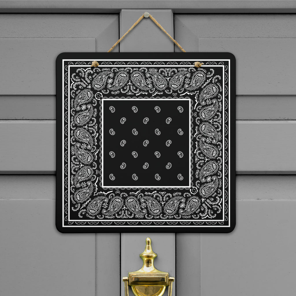 Black Bandana Door Signs