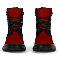 Maroon Red Bandana Chunky Boots