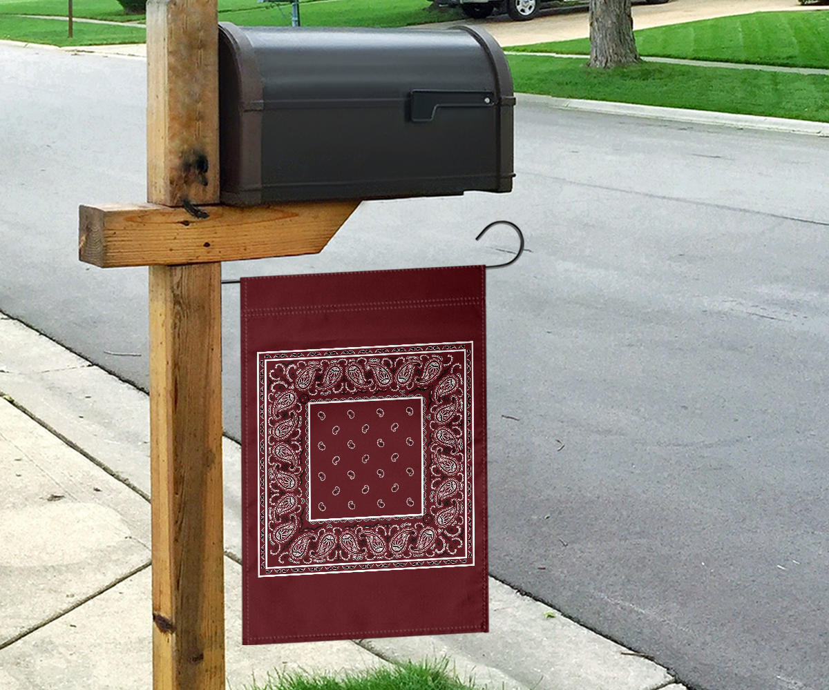 Burgundy Bandana Home and Garden Flags