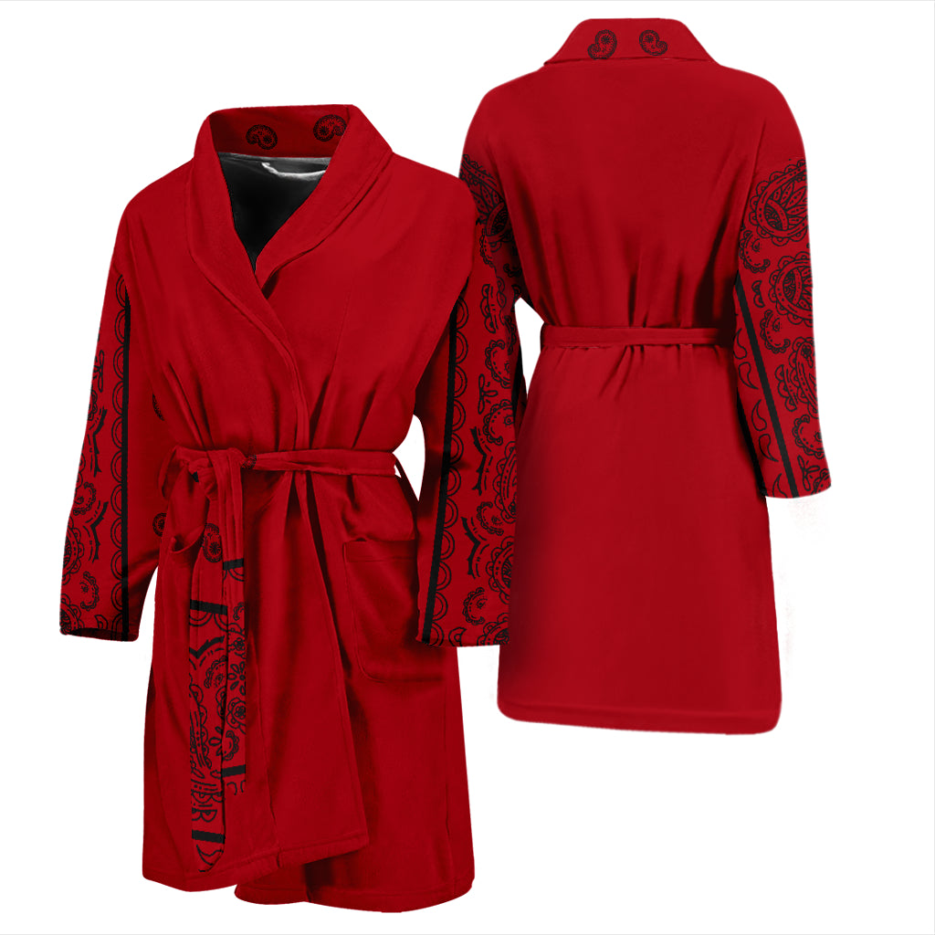 red bandana bathrobe for men