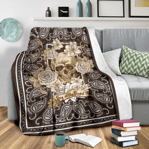 Ultra Plush Brown Day or the Dead Skull Throw