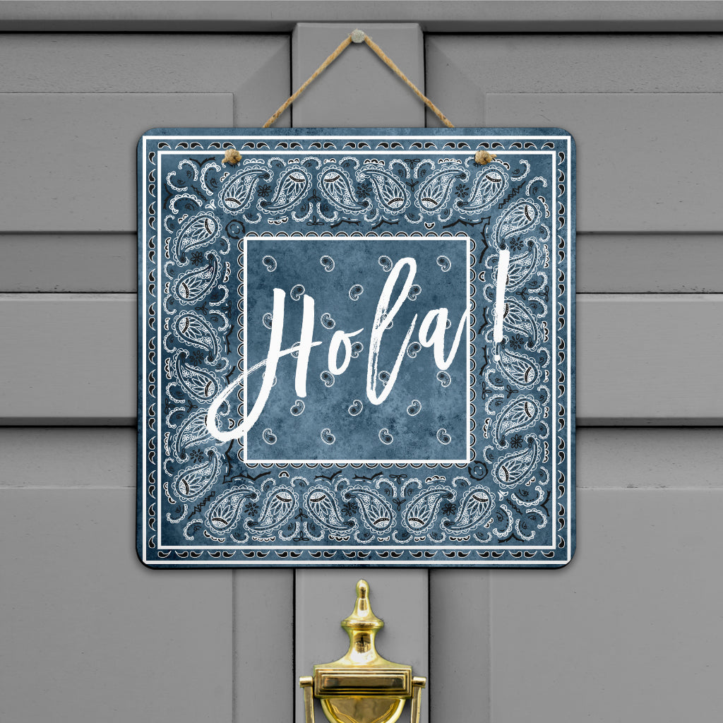 Denim Blue Bandana Door Signs
