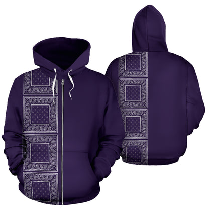 purple bandana zip up hoodie