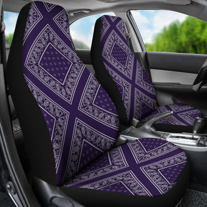 Royal Purple Bandana Car Seat Covers - Diamond