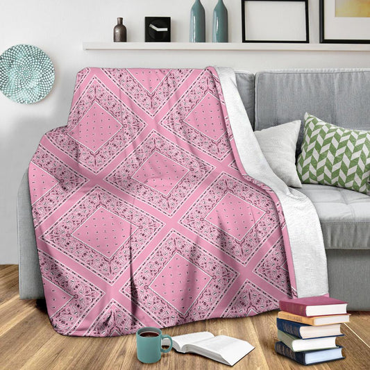 Light Pink Bandana Throw Blanket