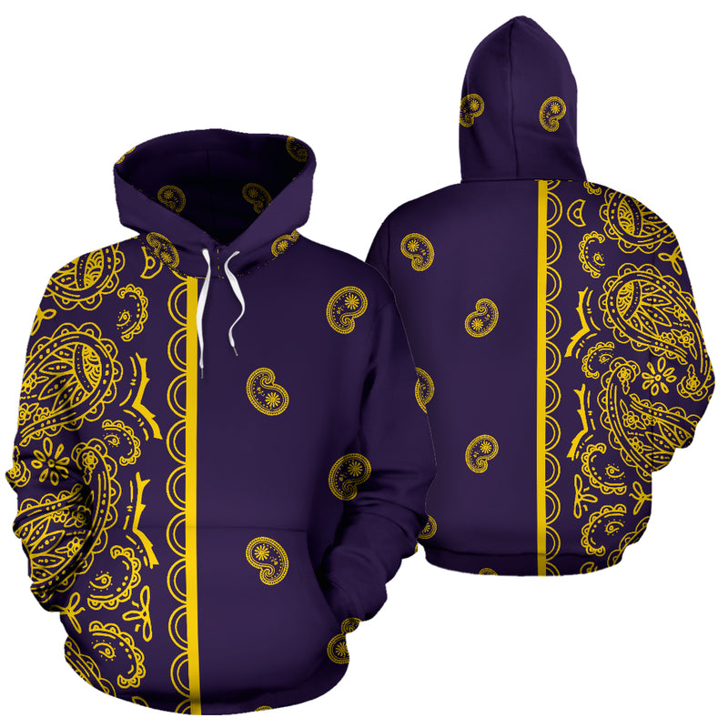 purple and gold bandana hoodie