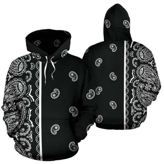 black bandana pullover hoodie