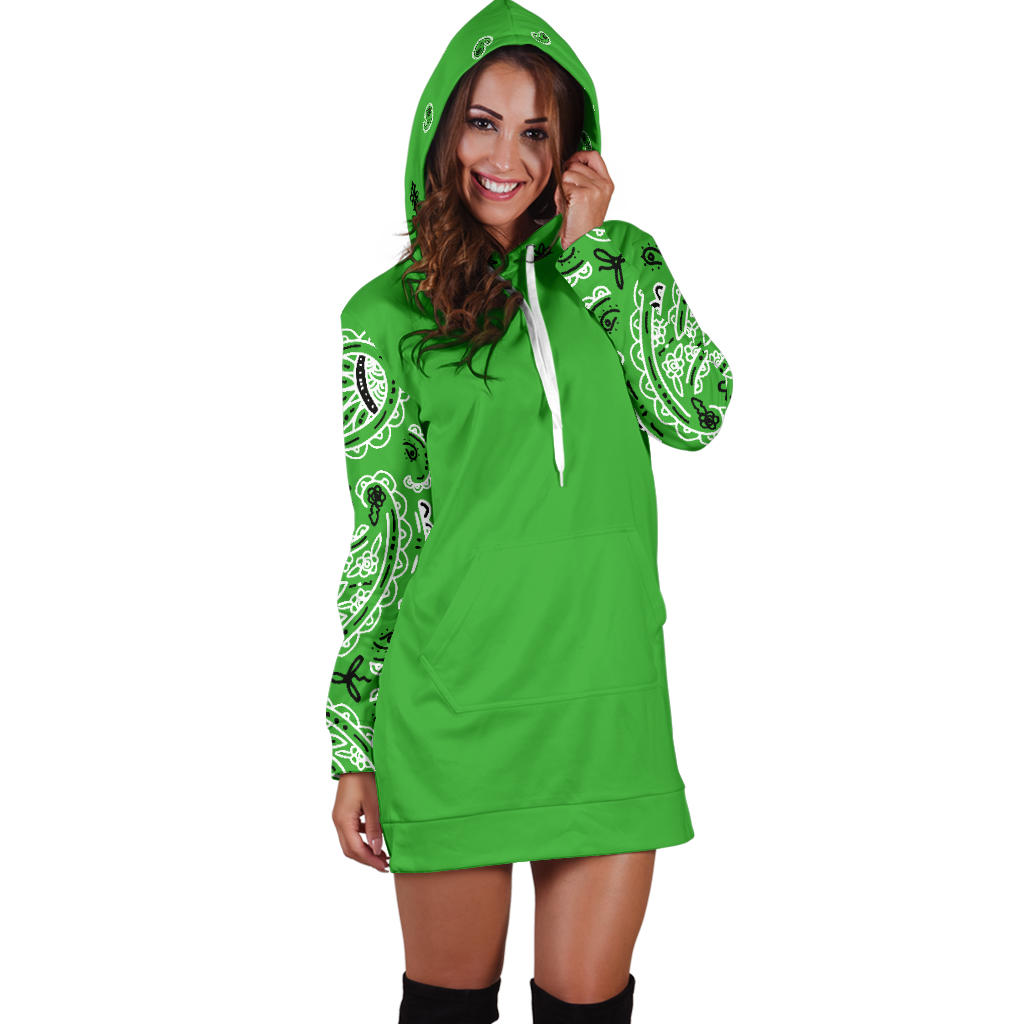 Lime Green Bandana Hoodie Dress | The Bandana Blanket Company Lime Green Bandana Hoodie Dress | The Bandana Blanket Company