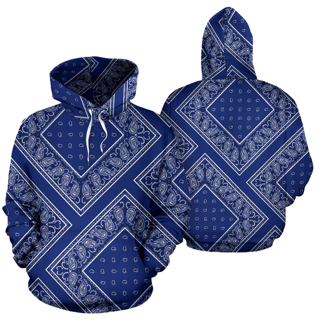 blue bandana pullover hoodie