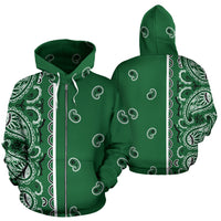 green bandana zip hoodies