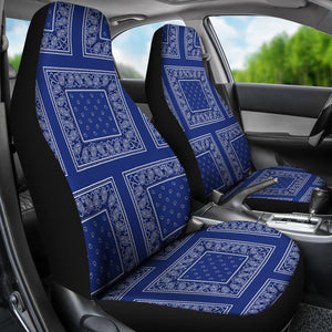 Royal Blue Bandana Car Seat Covers - Patch