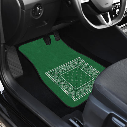 Dual Classic Green Bandana Car Mats - Minimal