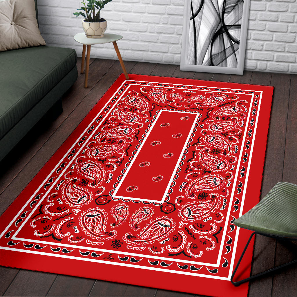 Western Red Bandana Area Rug | The Bandana Blanket Company