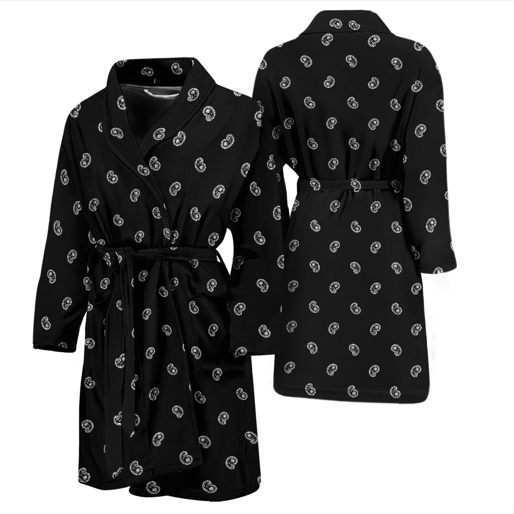 black paisley bathrobe for men