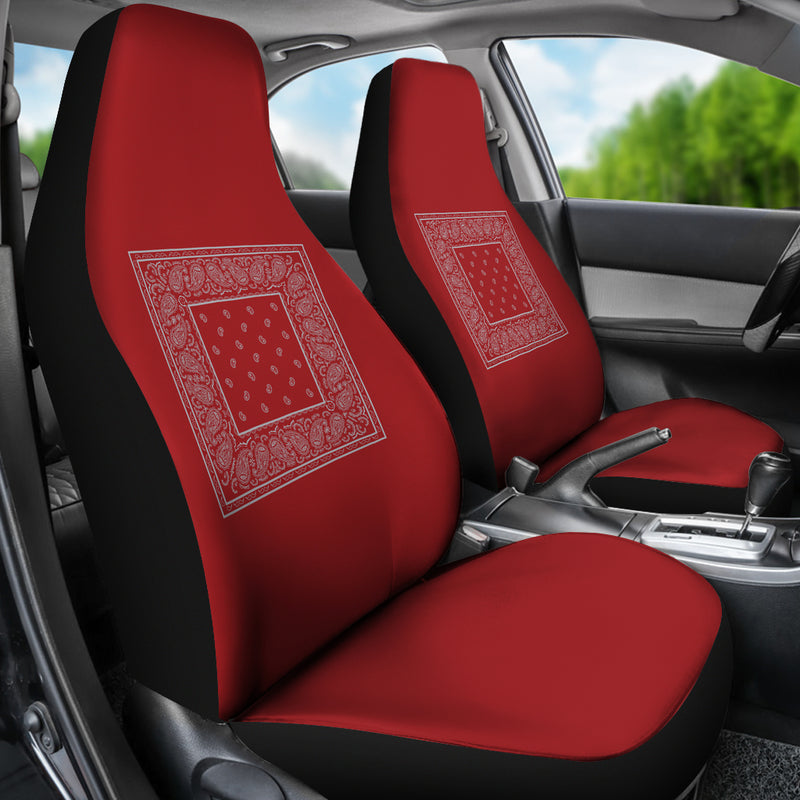 Red and gray seat cover
