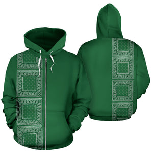 green bandana print hoodie
