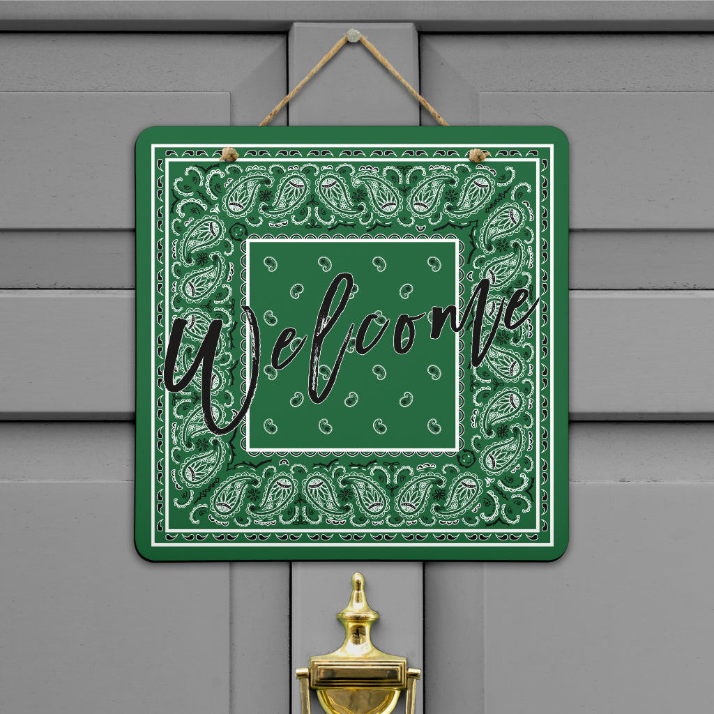 Classic Green Bandana Door Signs