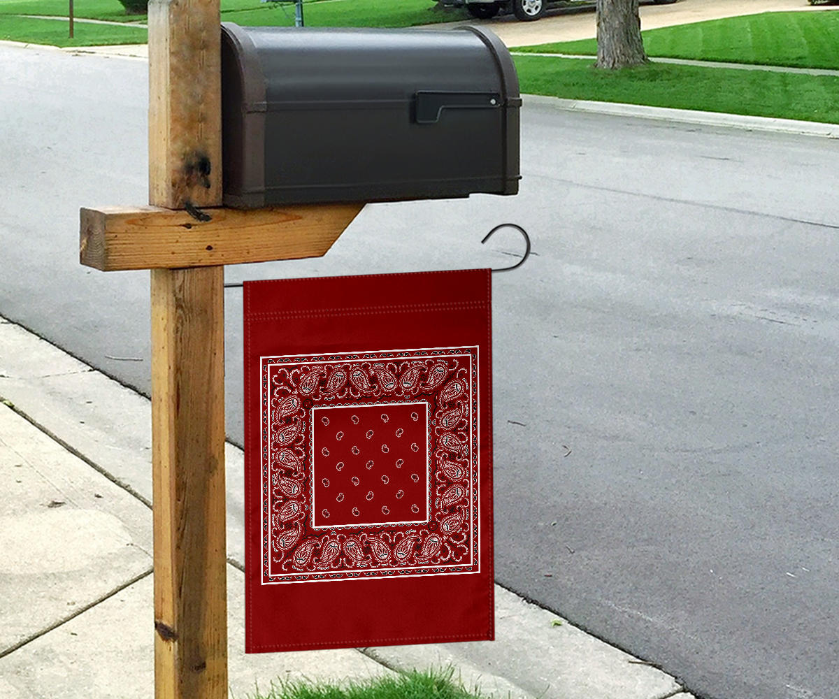 Maroon Bandana Home and Garden Flags