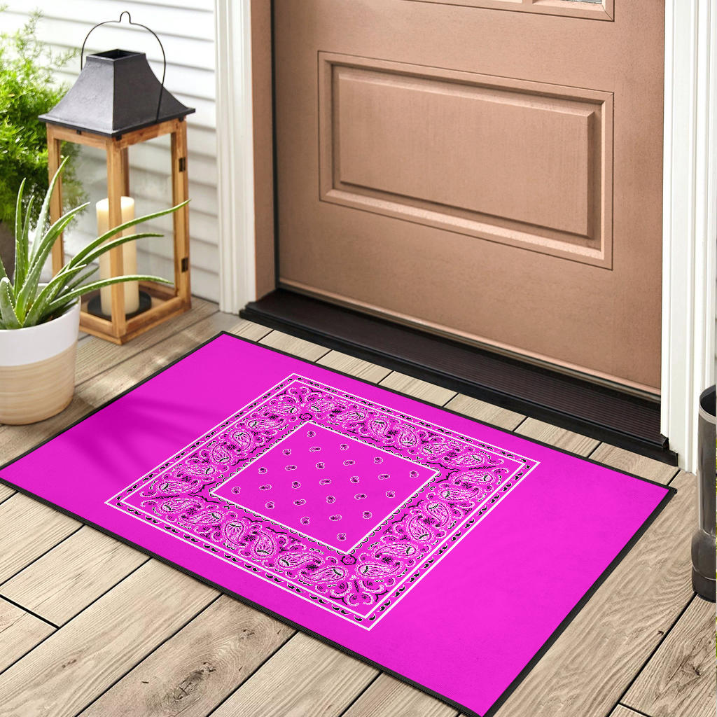 Abruptly Pink Bandana Door Mats