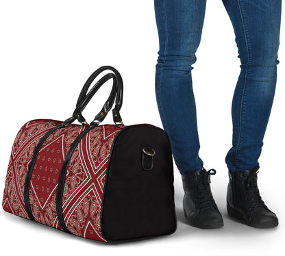 maroon red bandana bag