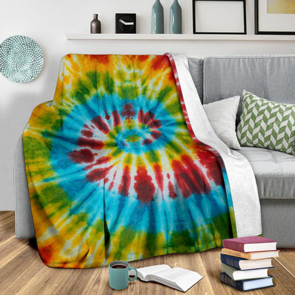Classic Tie Dye Fleece Throw