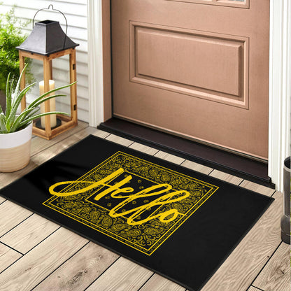 Black Gold Bandana Door Mats