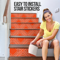 Perfect Orange Bandana Stair Stickers 6 Steps