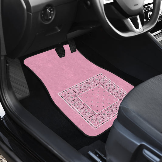 Quad Light Pink Bandana Car Mats - Minimal