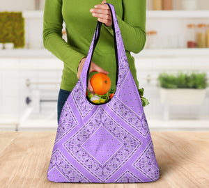 Lilac Bandana Reusable Grocery Bag 3-Pack