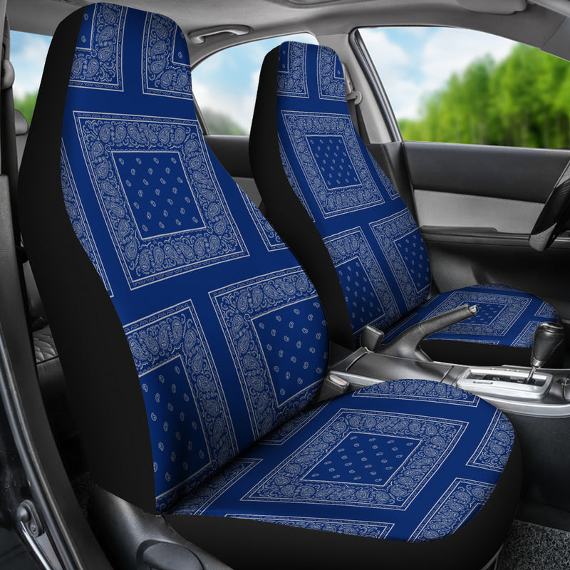 blue and gray car seat cover