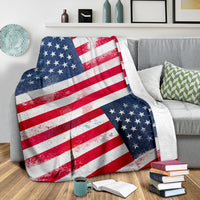 Patriotic American Flag Fleece Throw Blanket