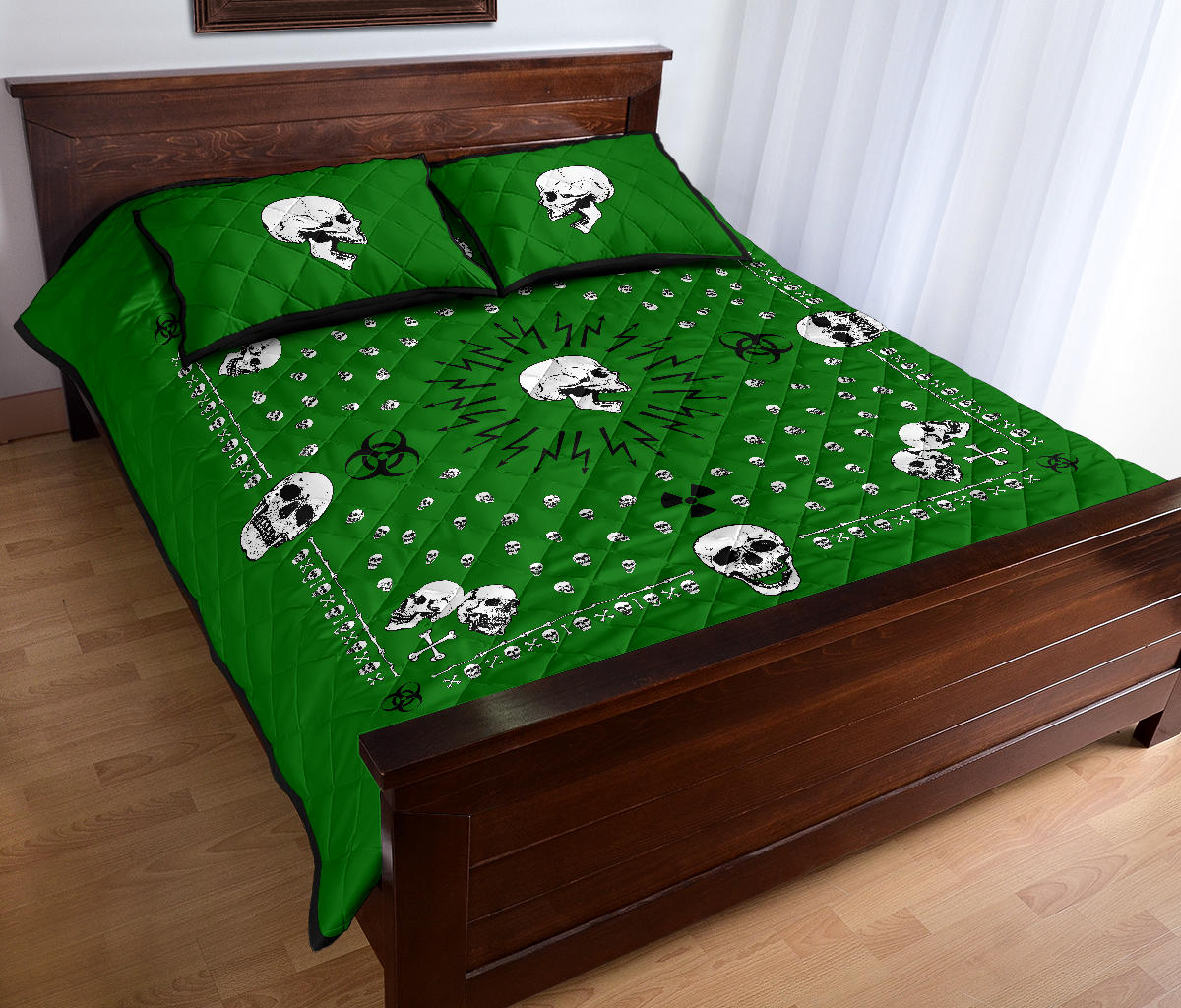 green skull bandana with quilt