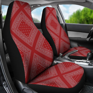 red and gray bucket seat covers