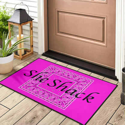 Abruptly Pink Bandana Fun Door Mats