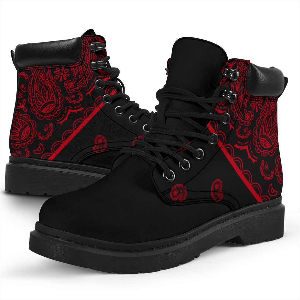Black and Red Bandana All Season Boots