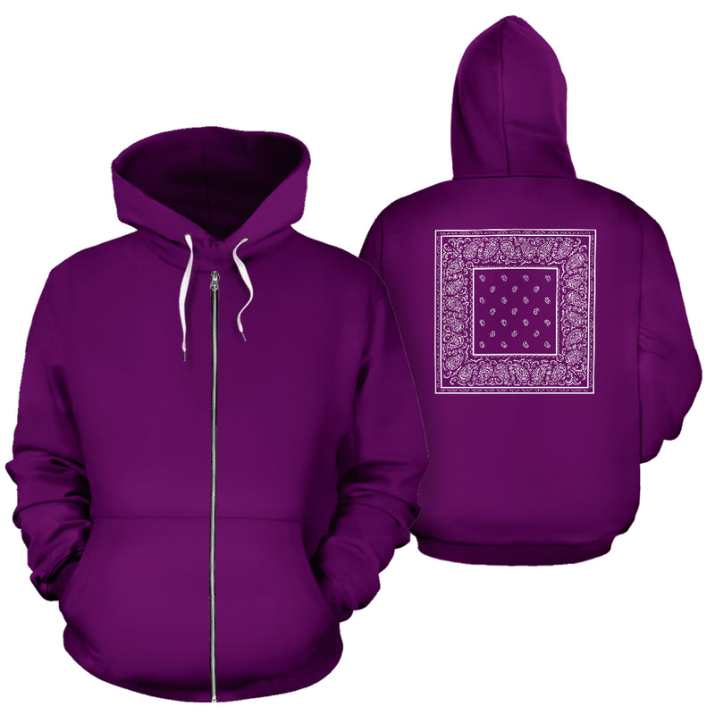 purple bandana zip hoodie