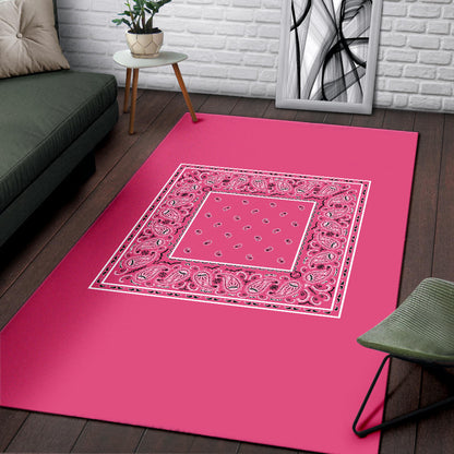 Warm Pink Bandana Area Rugs - Minimal