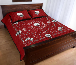 red bandana skulls bedding