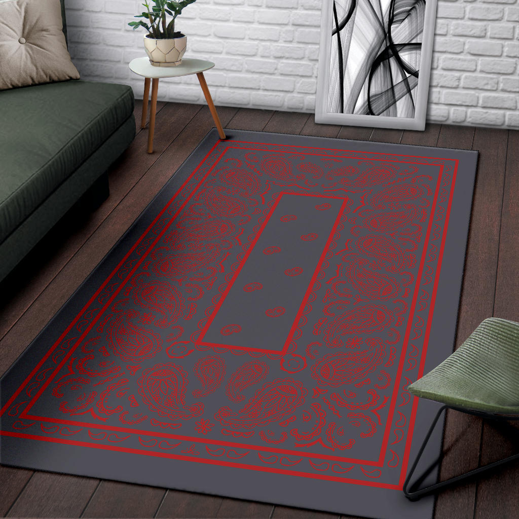 gray and red throw rugs
