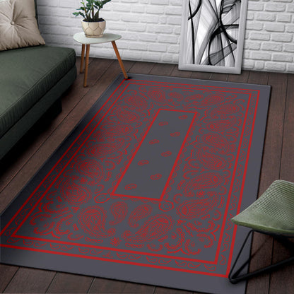 gray and red throw rugs